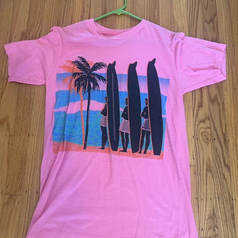 Pink Graphic Surf T-Shirt